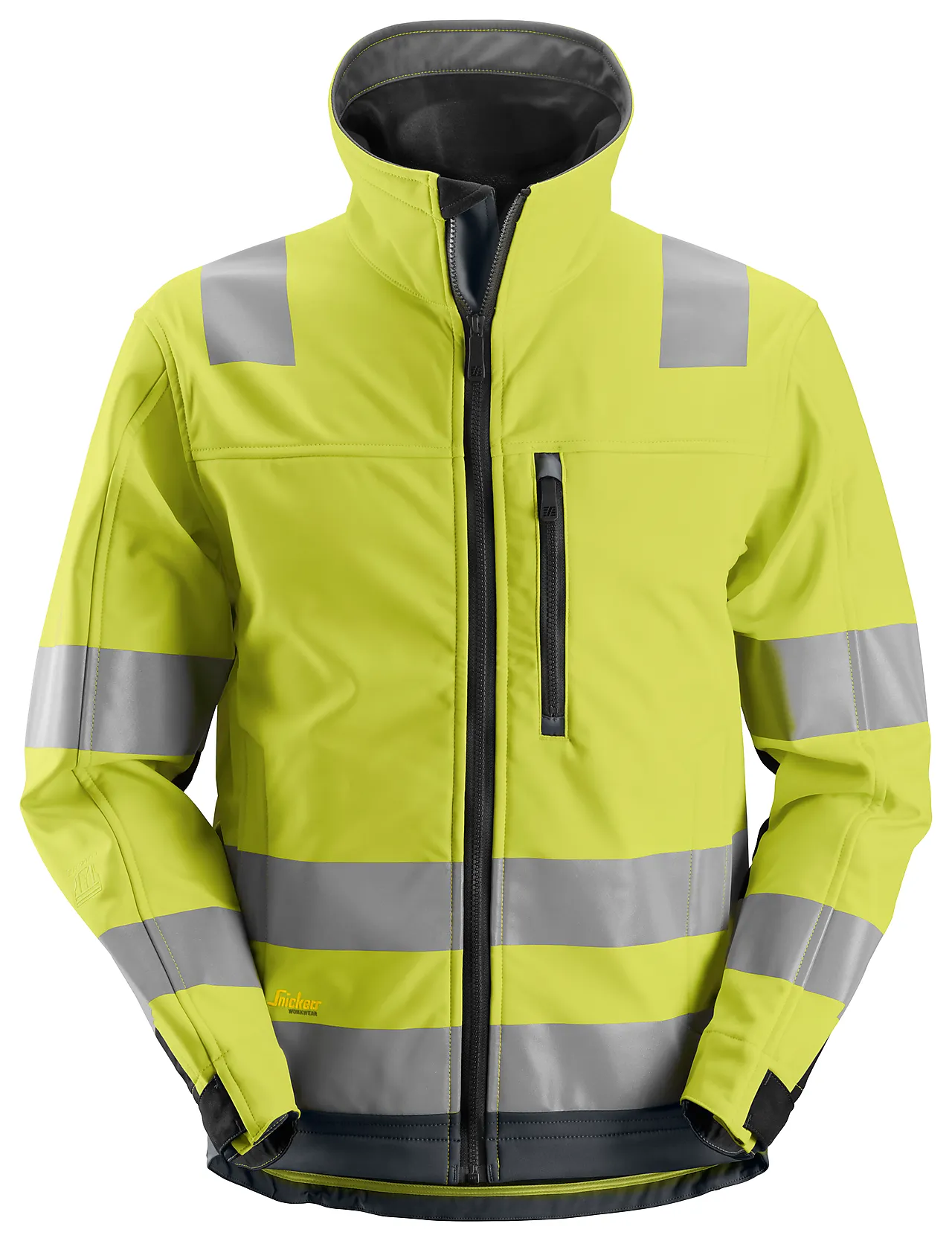 Jakke softshell highvis gul/mørk grå L null - L - 2 - Miniatyr