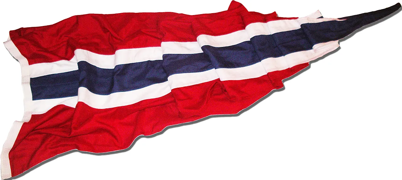 Norgesflagg vimpel vevd polyester 250 cm