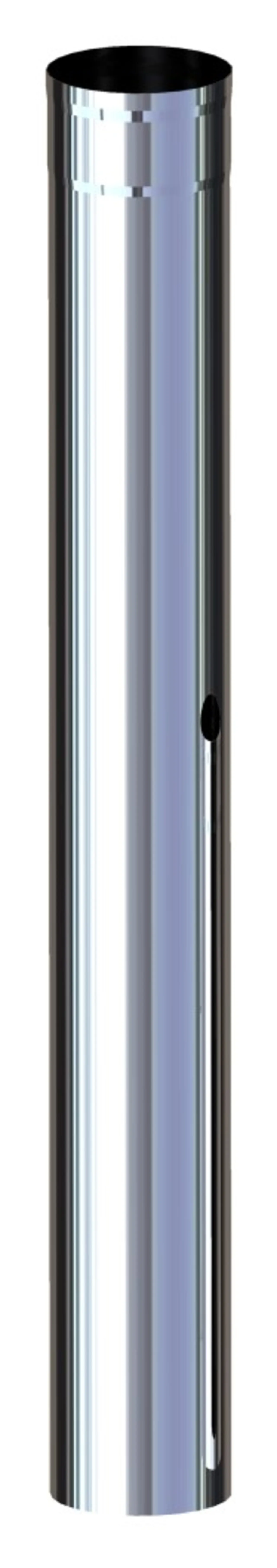 Stålpipe ø125 helis 630/1150mm sort modul med rensluke helisolert