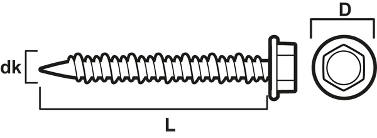 Betongskrue 6-kant 7,5x50 cs -100 sekskanthode med flens corrseal