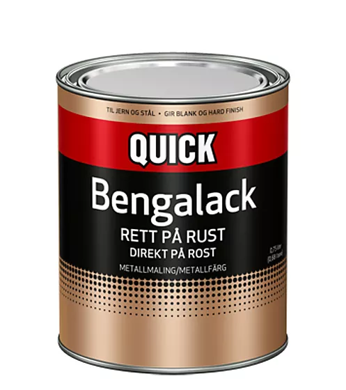 Quick Bengalack rett på rust Nr 150 0,75 liter Sort Blank
