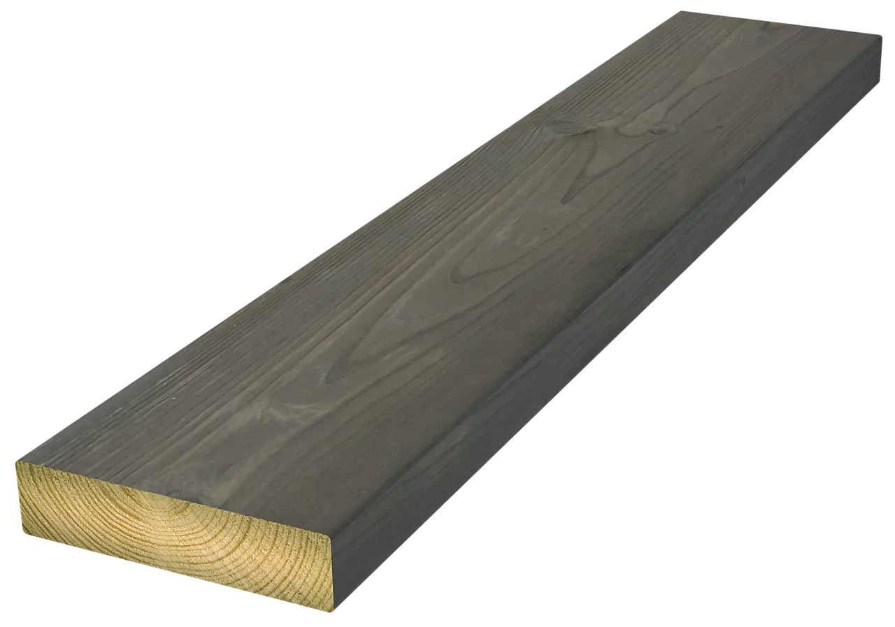 Terrassebord royalimpregnert grå furu 28x120x4500 mm