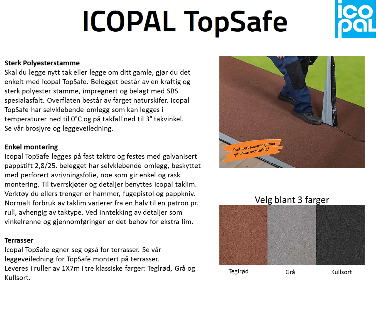Overlag Topsafe 1 x 7 meter grå null - null - 3