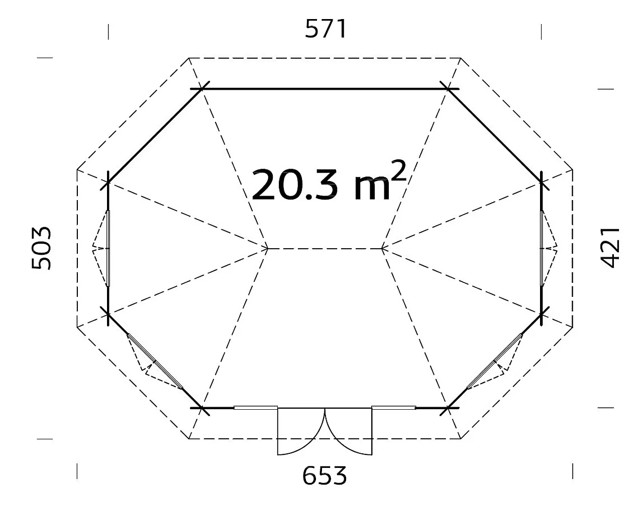 Lysthus Hanna 20,3 m² null - null - 3 - Miniatyr