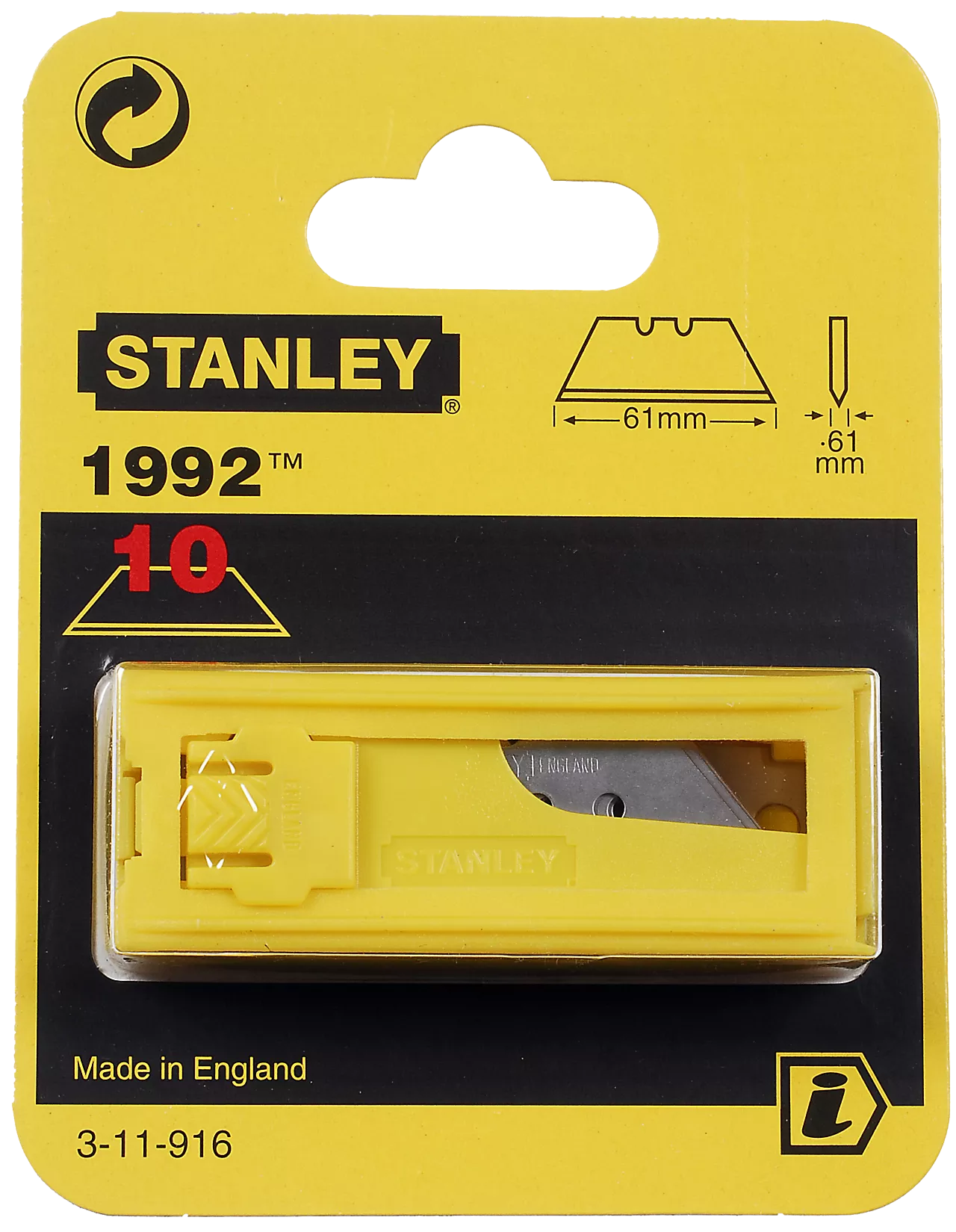 Knivblad 1992 m/ hull 3-11-916 10-pakning null - null - 2 - Miniatyr