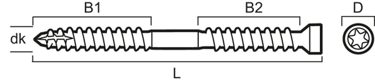 Konstr.skrue et-t 6,5x65 corrseal 100 stk null - null - 2 - Miniatyr