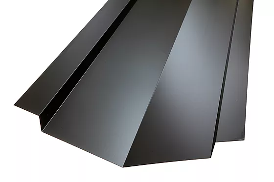 Vinkelrenne hardcoat sort stål 2 meter