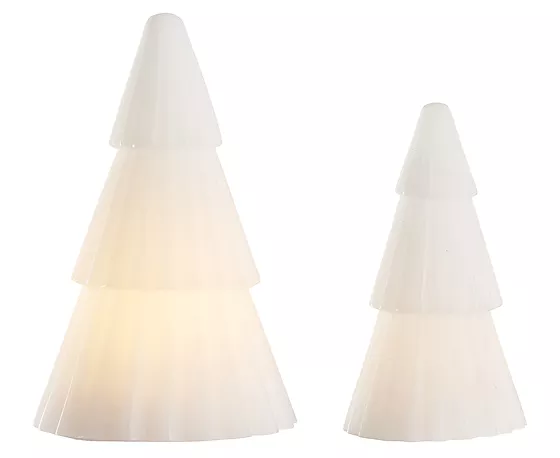 Juletre voks med LED-lys 12+15 cm