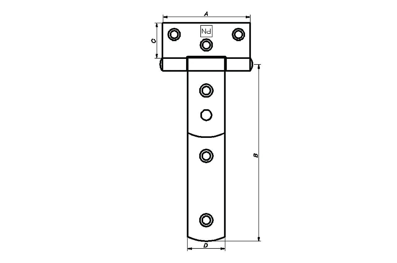 T-hengsel 6" 155 mm 2107 varmforzinket null - null - 2 - Miniatyr