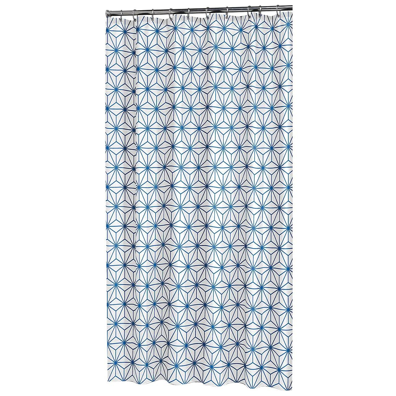 Forheng triangles blå tekstildusjforheng 180x200cm