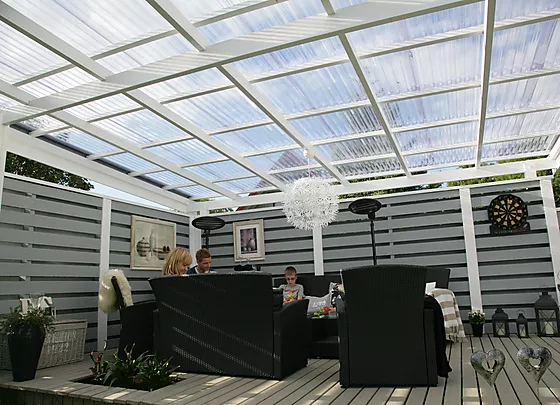 Terrassetak polykarbonat 104x240 cm 2,5 m² klar