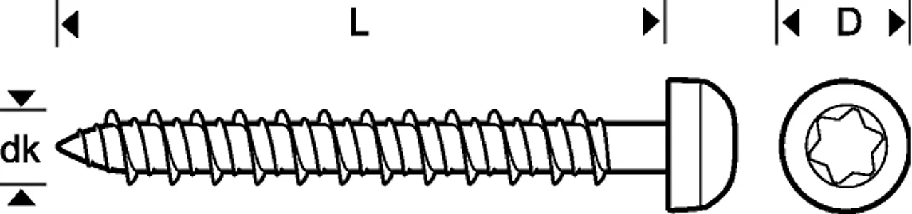 Betongskrue ph 6,3x40 fzb a-100 panhode blankforsinket stål null - null - 1