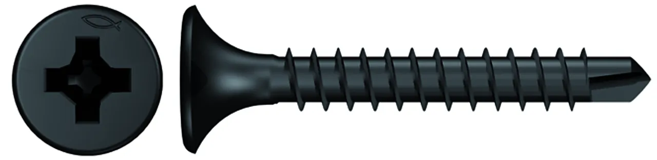 Gipsskrue bån sort PH2 med borspiss 3,5x25 mm