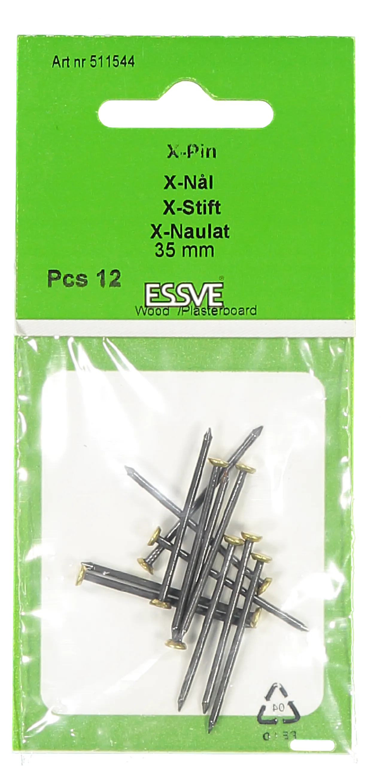 X-stift 35mm messing -12 stkved behov for enklere oppheng null - null - 3 - Miniatyr