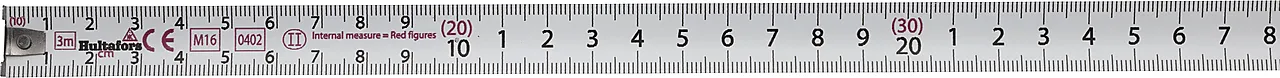 Målebånd talmeter 3 m innvendig/utvendig null - null - 6