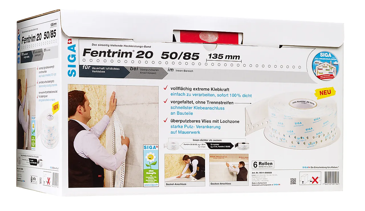 Tape fentrim til innendørs bruk 50 mm x 85 mm x 25 meter null - null - 2 - Miniatyr