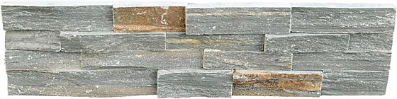Forblendingsstein skifer grå/rust paneler 60 x 15 cm