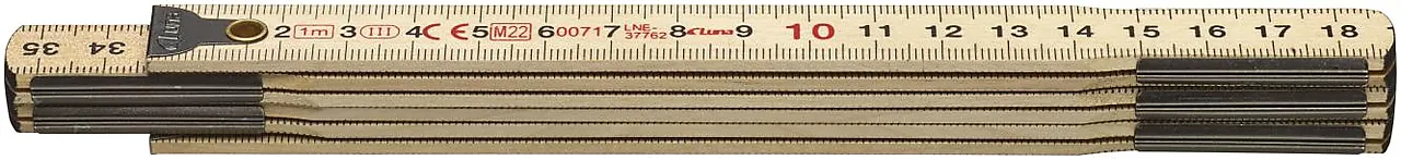 Meterstokk mm tre 1m null - null - 2 - Miniatyr