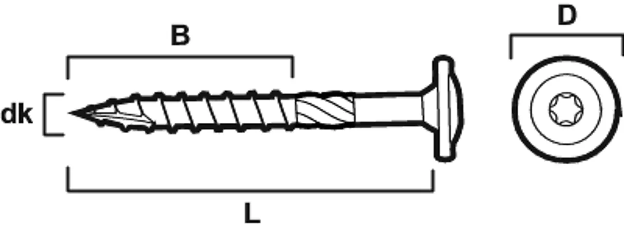 Konstruksjonskrue WAF utvendig 8x40 50 stk null - null - 2 - Miniatyr