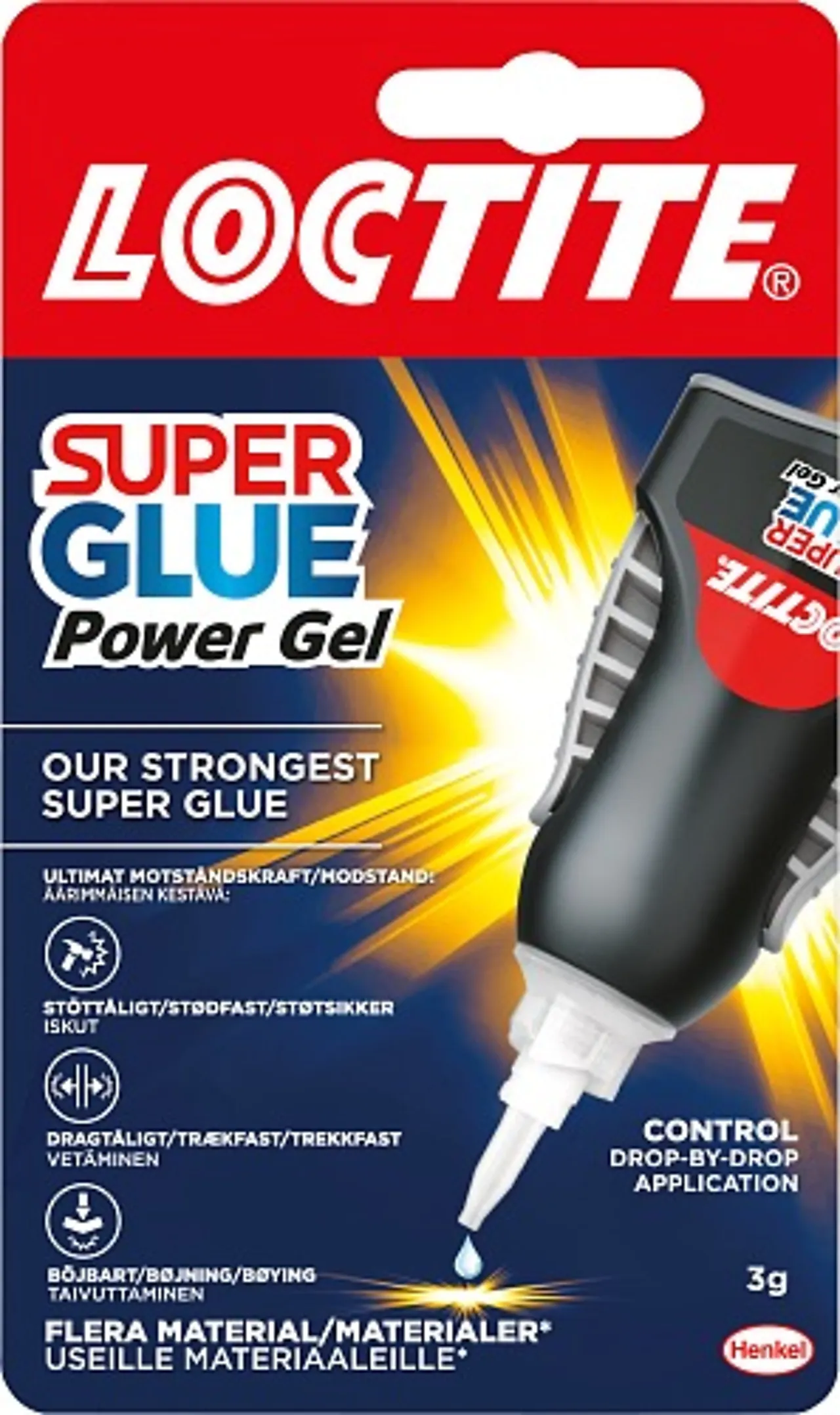 Hurtiglim flex gel 3g super glue fleksibelt fuktbestandig (d3) lim.