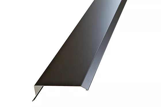 Gavlbeslag hardcoat sort stål 2 meter