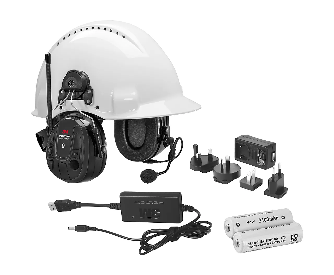 Hørselvern XP hjelm med lader og batteri