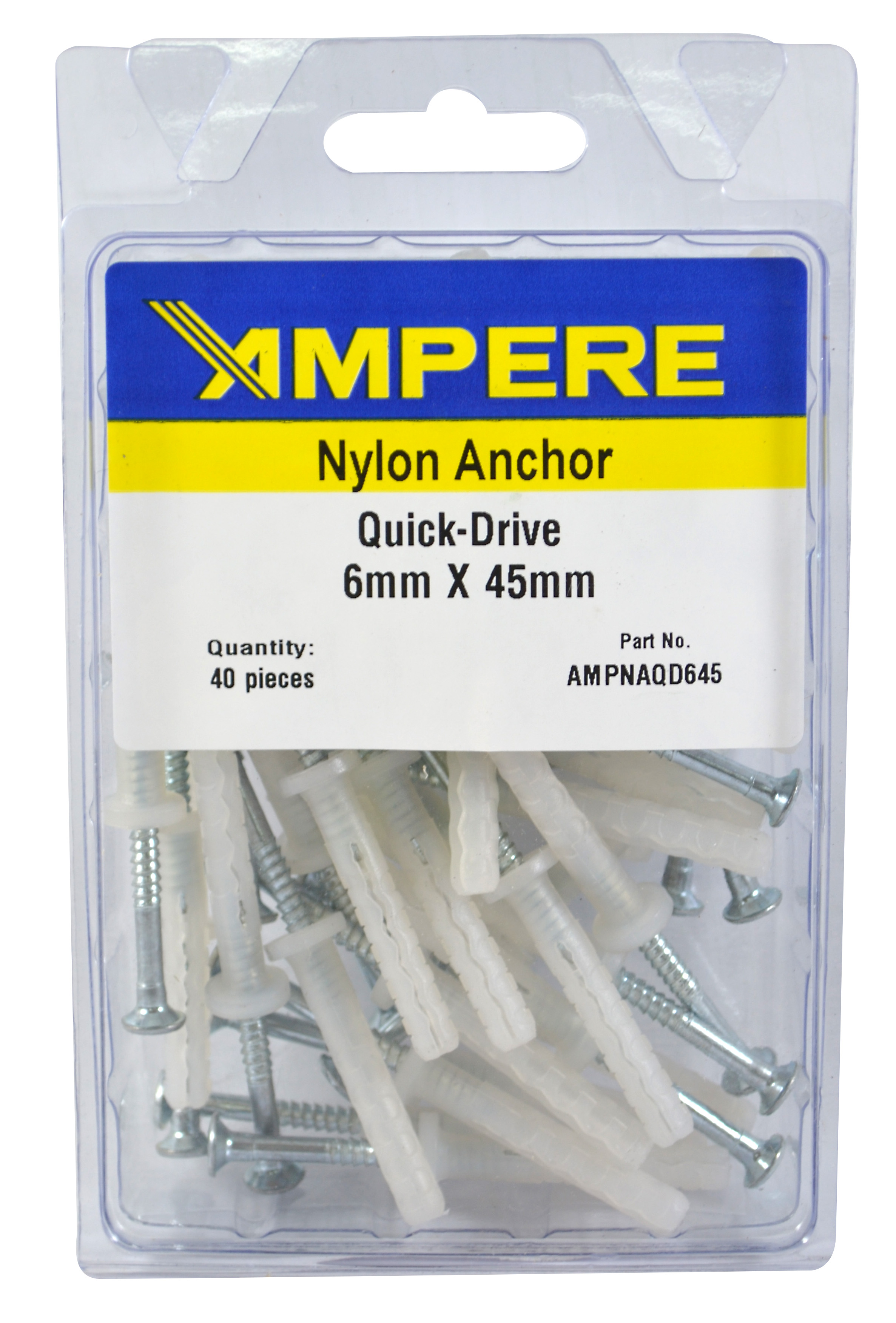 Ampere Anchor Nylon 6mm x 45mm 40Pack Quickdrive | OMEGA Power