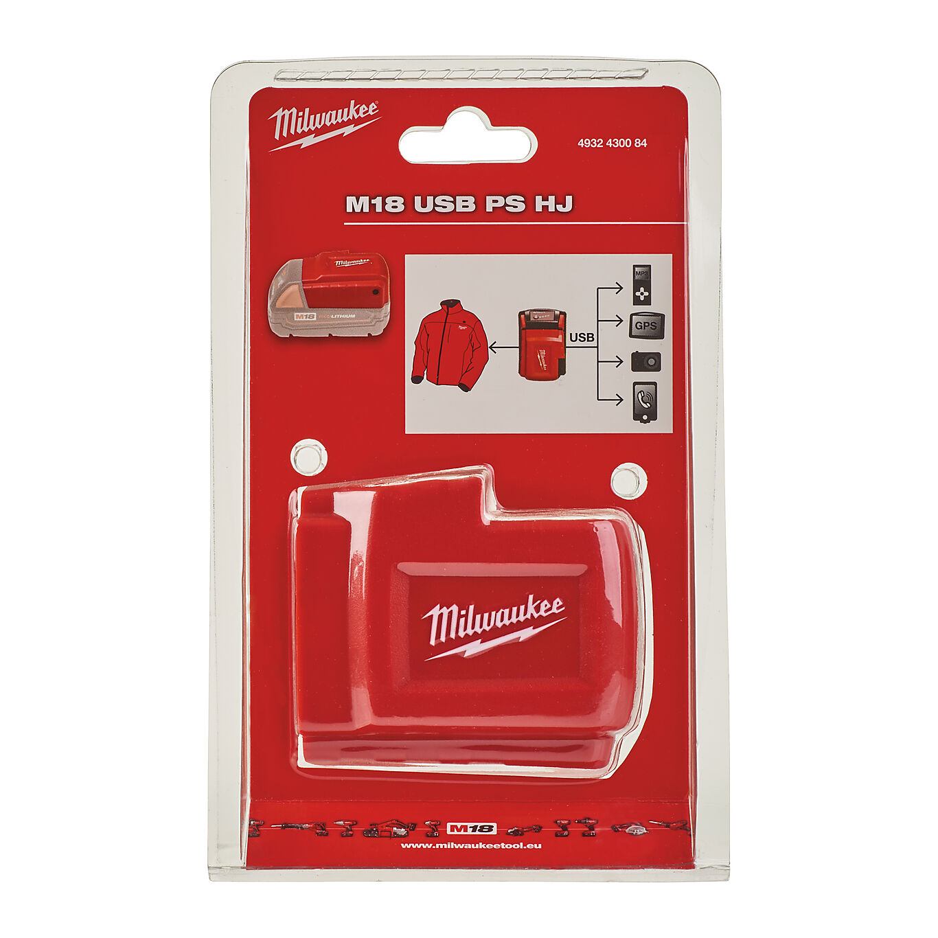Milwaukee Milwaukee M18 Strømforsyning USB/VARMEPLAGG PS HJ2 1