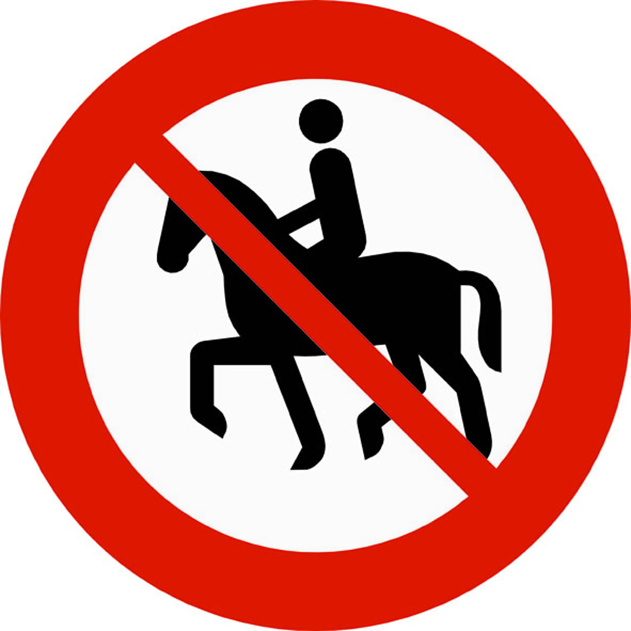 Skilt 306.9 "Forbudt for ridende" LS KL2 1