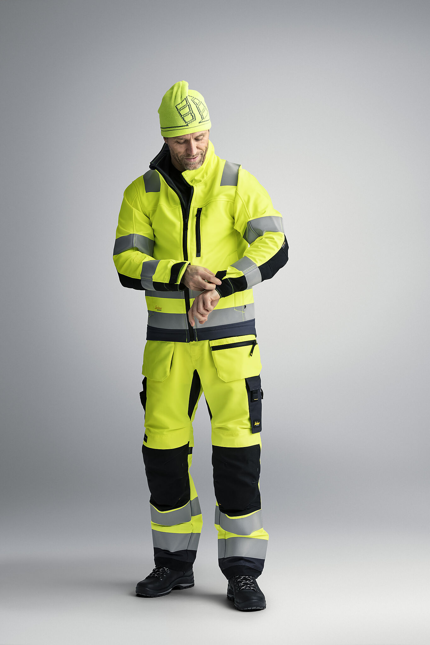 Snickers Workwear Snickers Workwear High-Vis Jakke 1230 Kl3 Gul/Mgrå M 6