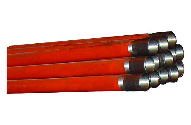 Stålrør, gjenger og muffe, rødmalt 2" tung serie 1