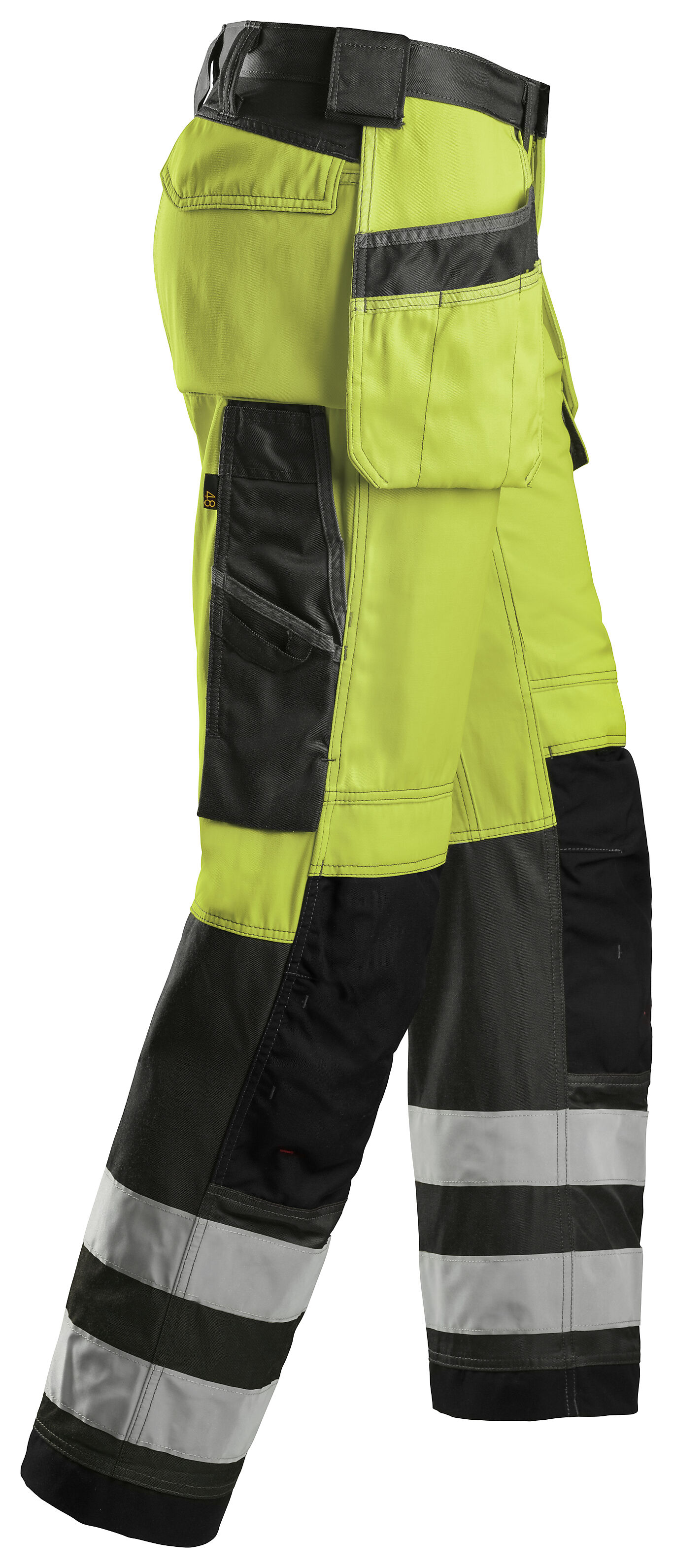 Snickers Workwear Bukse 3233 kl.2 gul/sort str 56 4