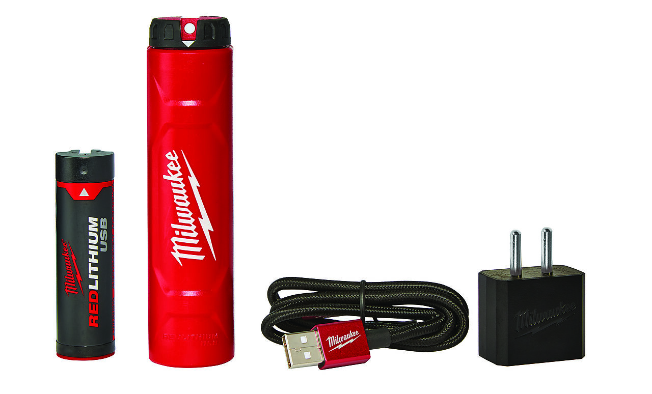 Milwaukee batterisett l4 nrg-201 med batteri og USB lader 1