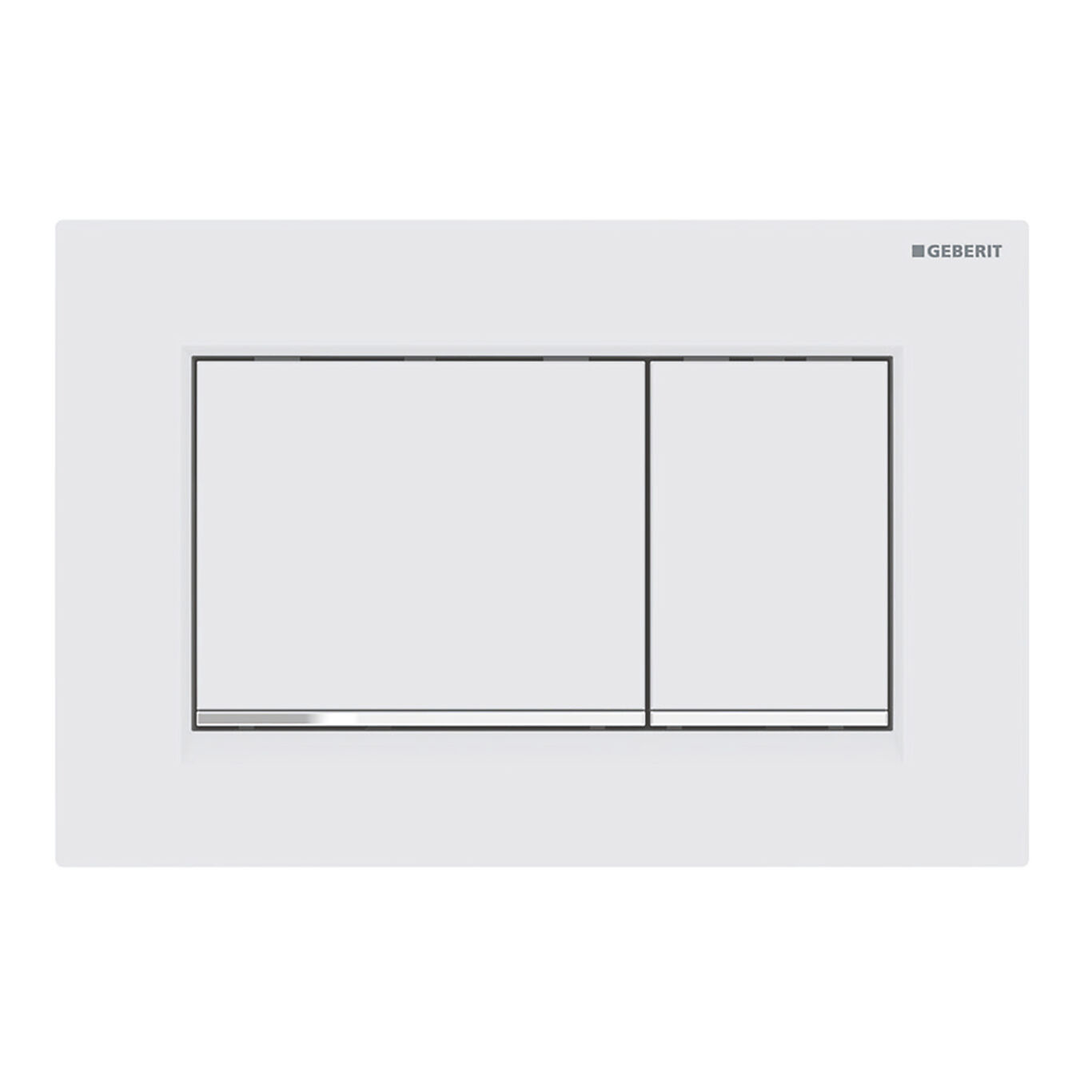 Geberit Sigma 30 trykkplate dobbelspyling Hvit matt/krom blank