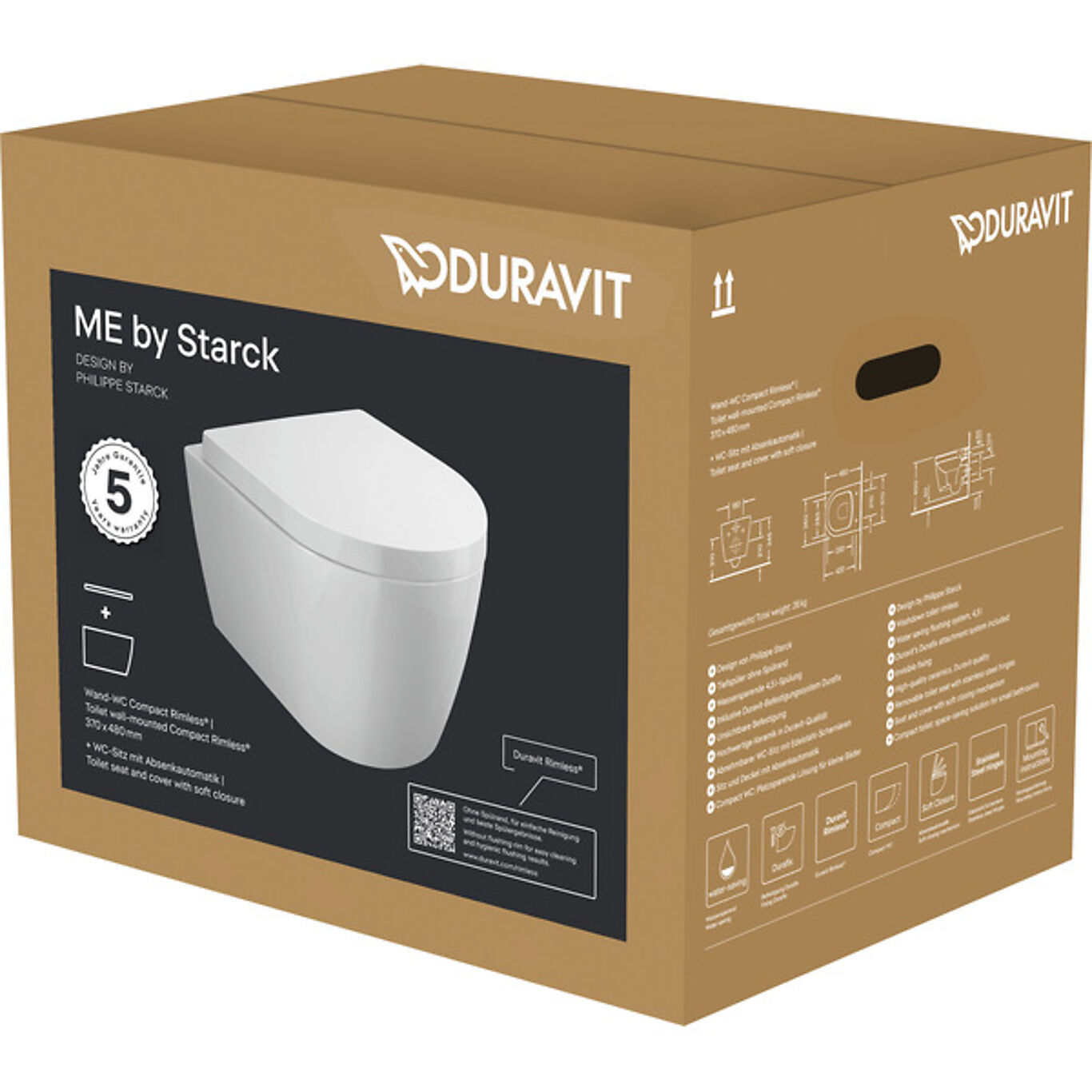 Duravit Duravit ME by Starck vegghengt toalett kompakt 2