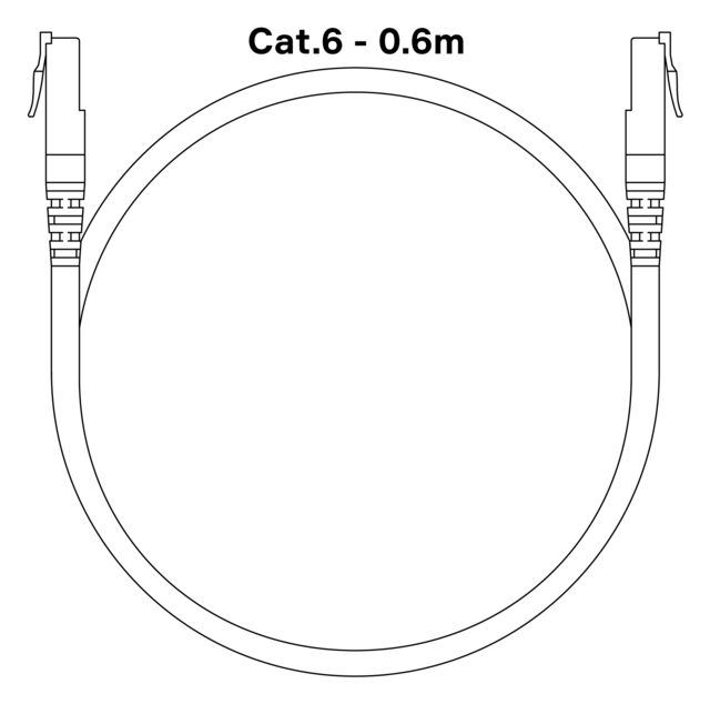 Waterguard Cat.6 kabel - 2xRJ45 - 0.6 m 600mm For tilkobling av ventilaktuator 1