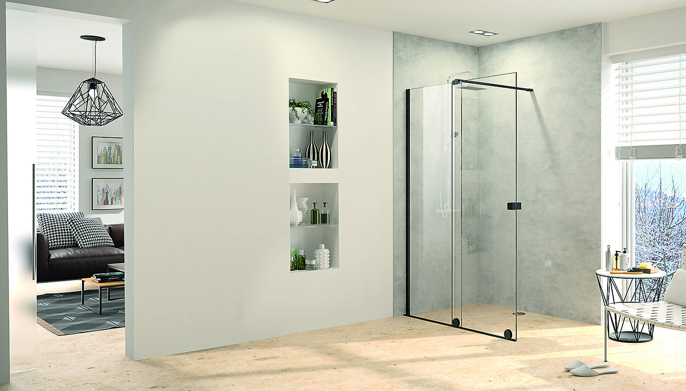 Alterna PureDay walk-in skyvedør 120 - 140 cm høyre