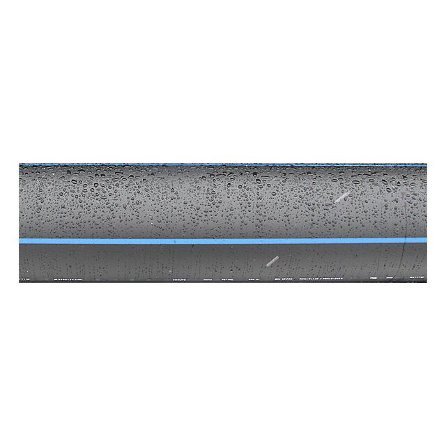 Trykkrør 225 mm sort m/blå stripe 6m PE100 SDR11 1
