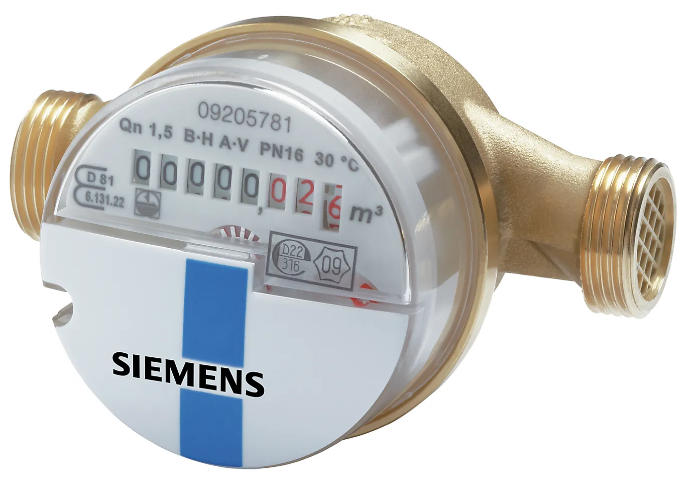 Siemens Siemens vannmåler KV 3/4" 1,5 m3/h 2