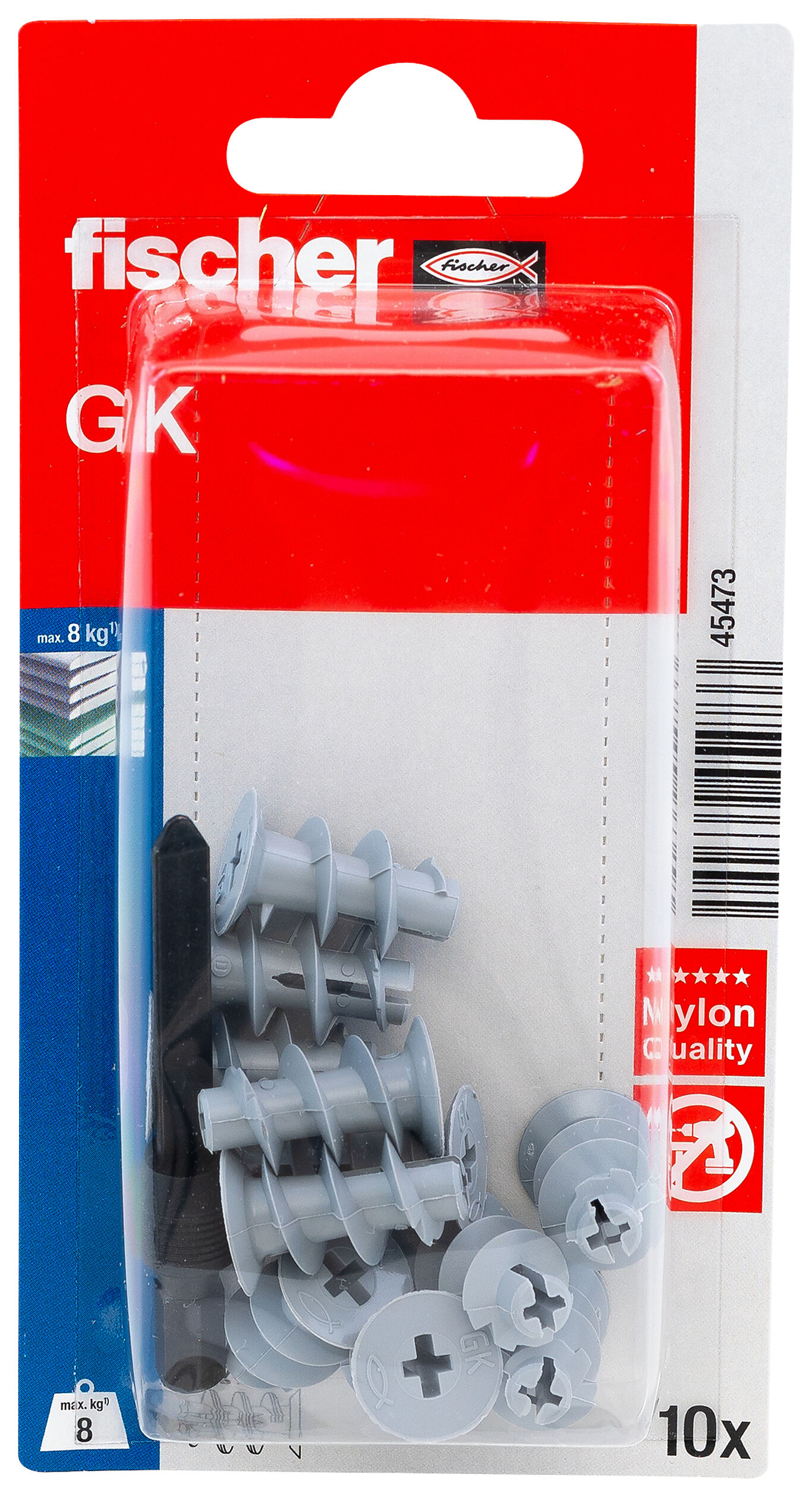 Fischer Gipsplateplugg plast GK-K BK, 10 stk 4