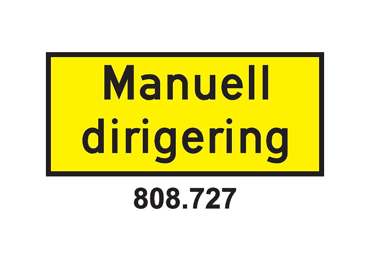 Skilt 808.727 "Manuell dirigering" MS FGG (underskilt) 1