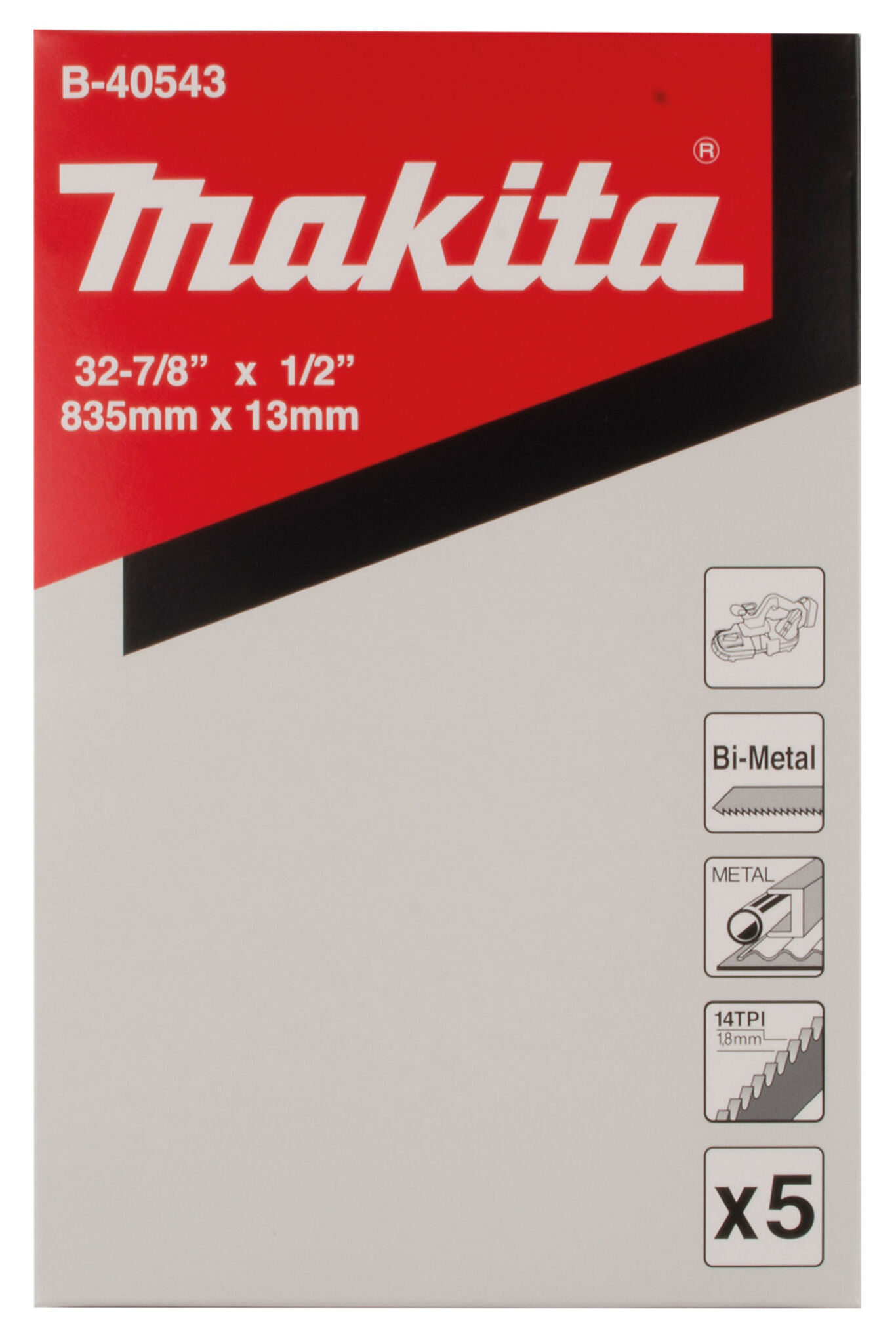 Makita Makita Båndsagblad b-40543  bim (5) 13x835mm til dpb181 1