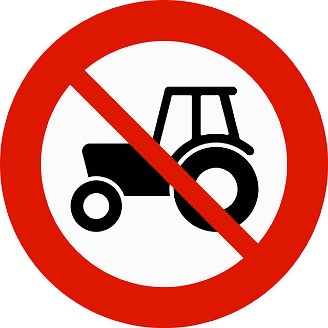 Skilt 306.3 "Forbudt for traktor" LS KL2 1