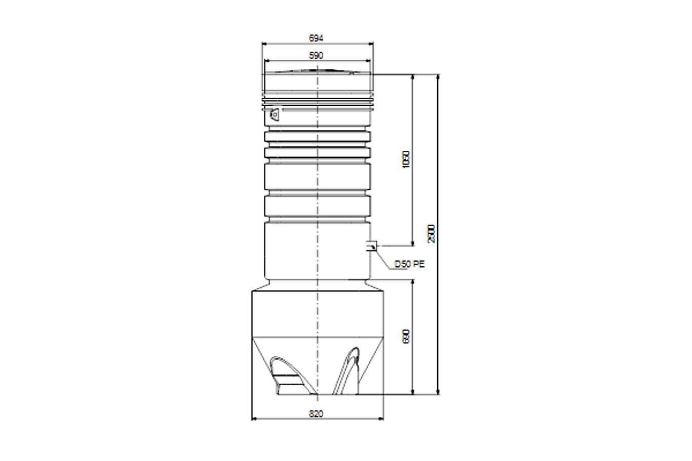 Grundfos Pumpestasjon PUST 10.20 D.A.SS.SEG u/pumpe 1