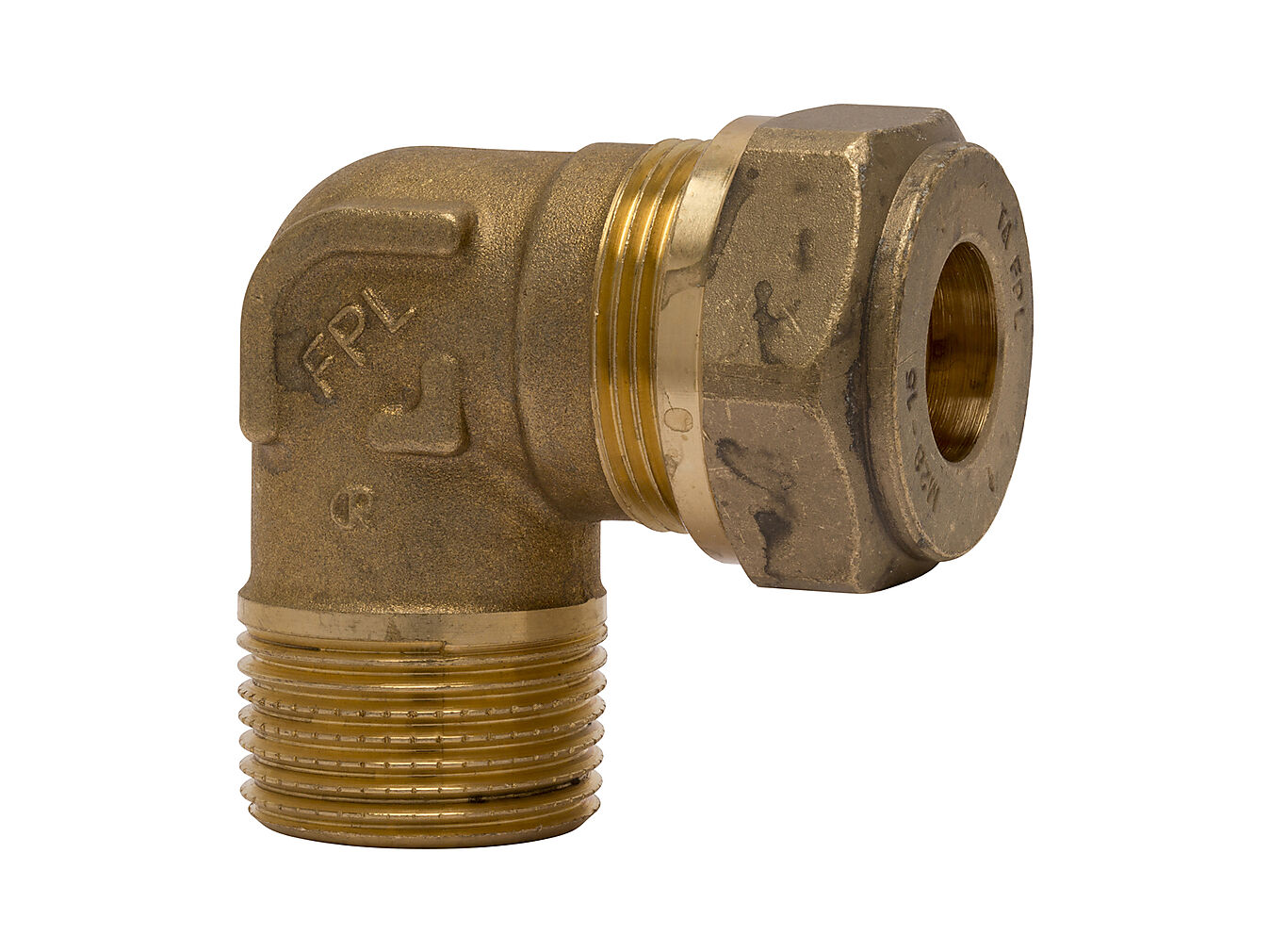 Albue utvendig gjenger 3/4" x 18 mm gul 1