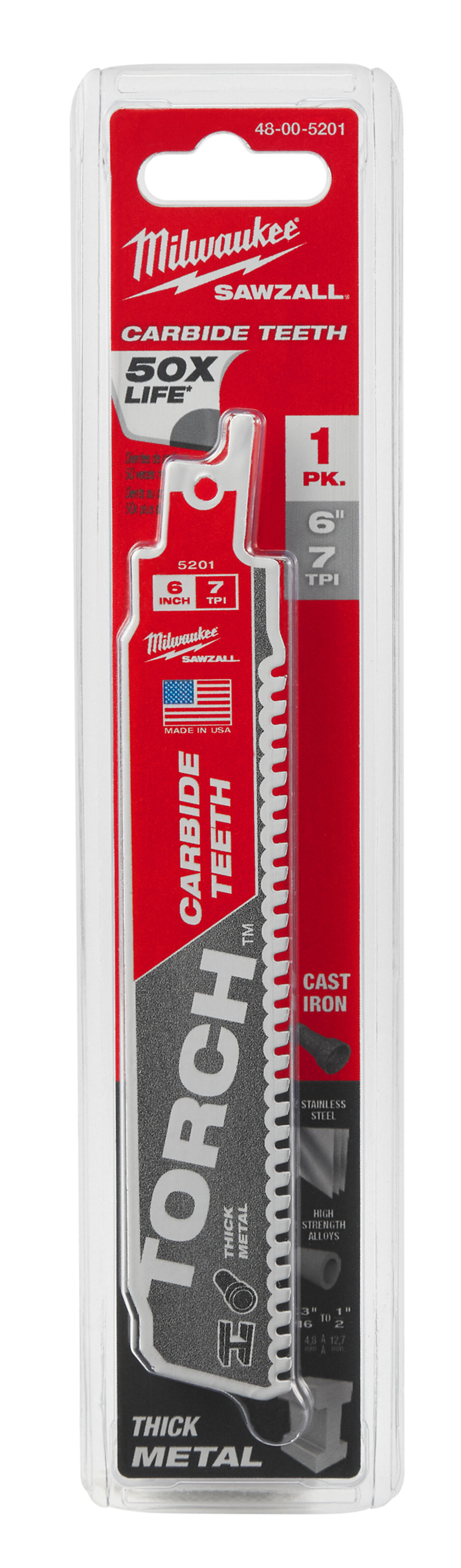 Milwaukee Milwaukee TORCH CARBIDE Bajonettsagblad Jern TCT 150 8T 01PK 1