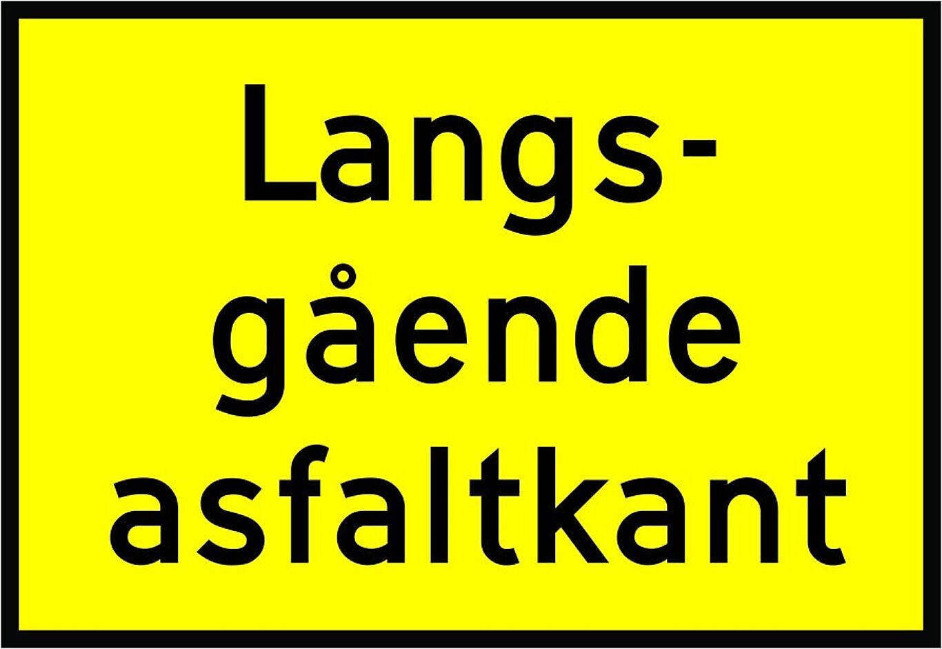 Skilt 808.723 "Langsgående asfaltkant" MS FGG (underskilt)