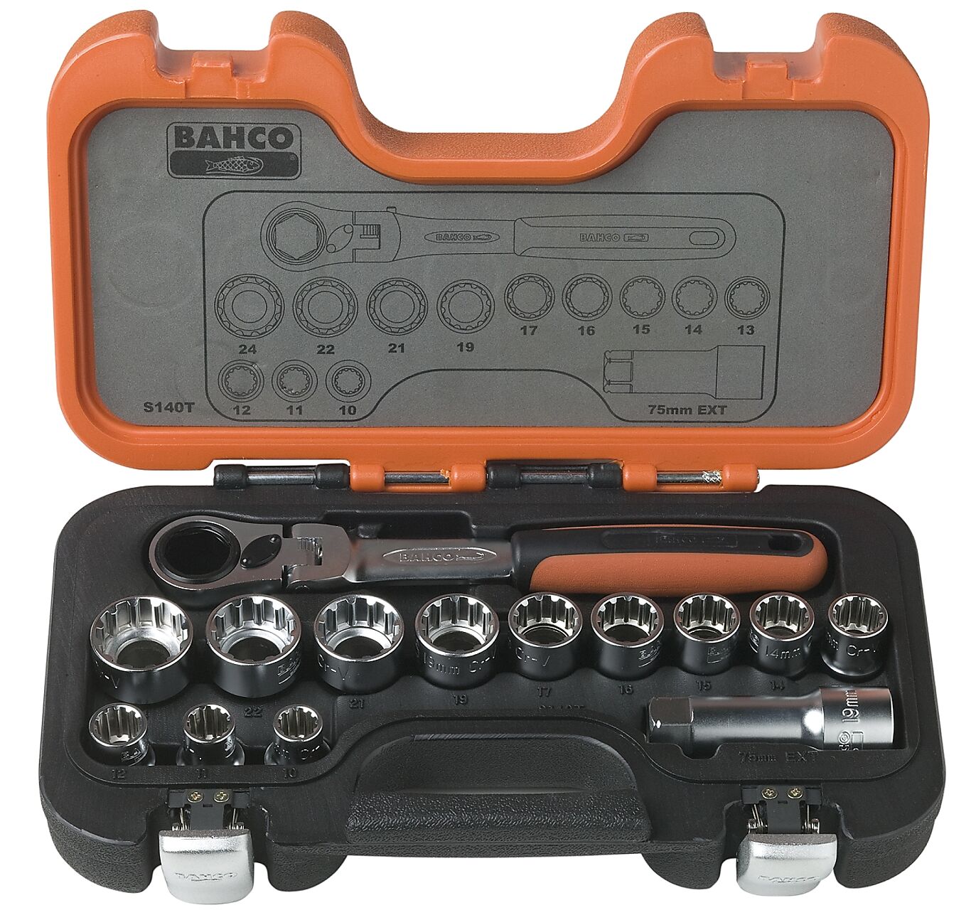 Bahco Pipenøkkelsett S140T 10-24mm åpne piper 1