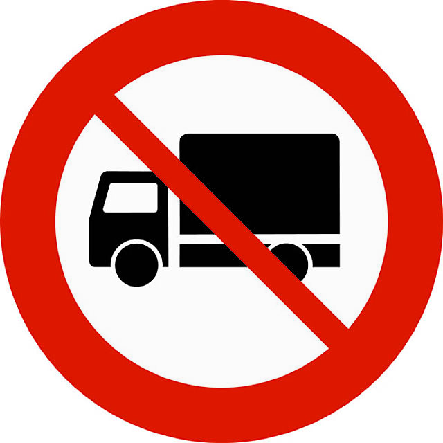 Skilt 306.5 "Forbudt for lastebil og trekkbil" MS KL3 1