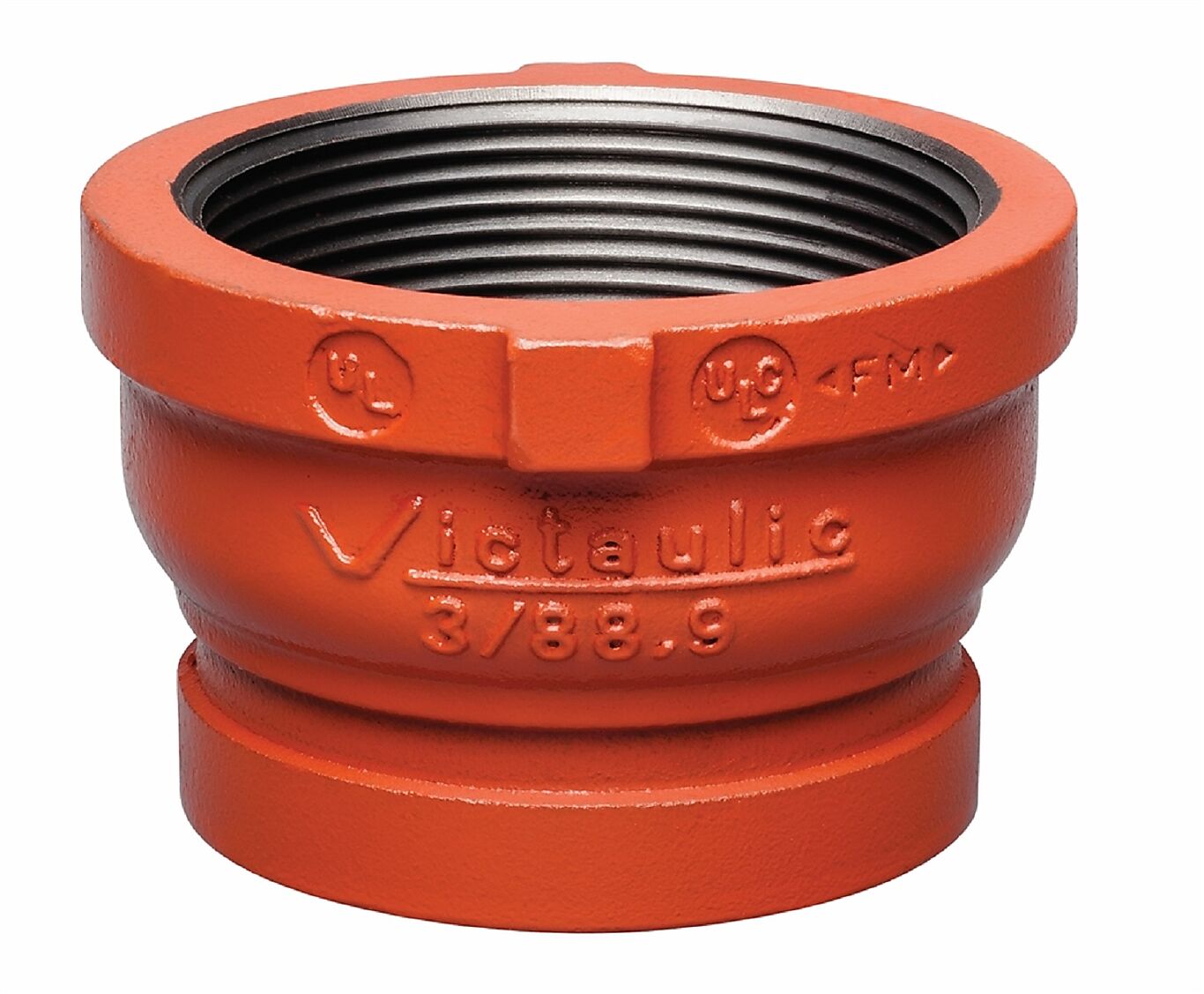 Victaulic 80 nippel m/rille m inn. gjenge orange